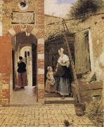 Pieter de Hooch The Courtyard of a House in Delft oil painting reproduction